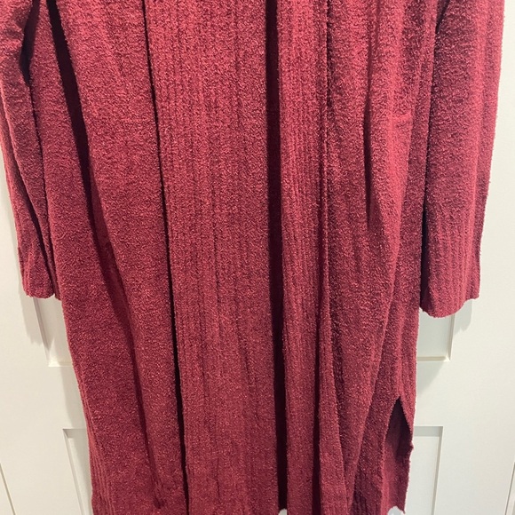 Barefoot Dreams Maroon Long Cardigan with pockets - Picture 3 of 10